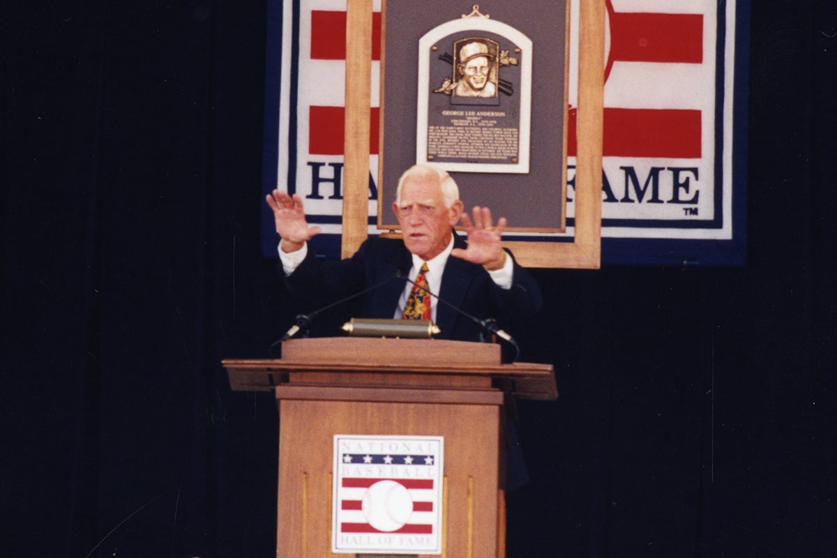 Sparky Anderson speaks at 2000 Induction Ceremony
